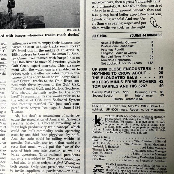 Trains Magazine of Railroading July 1984 u E LS Expanding Eddystone - Picture 3 of 6